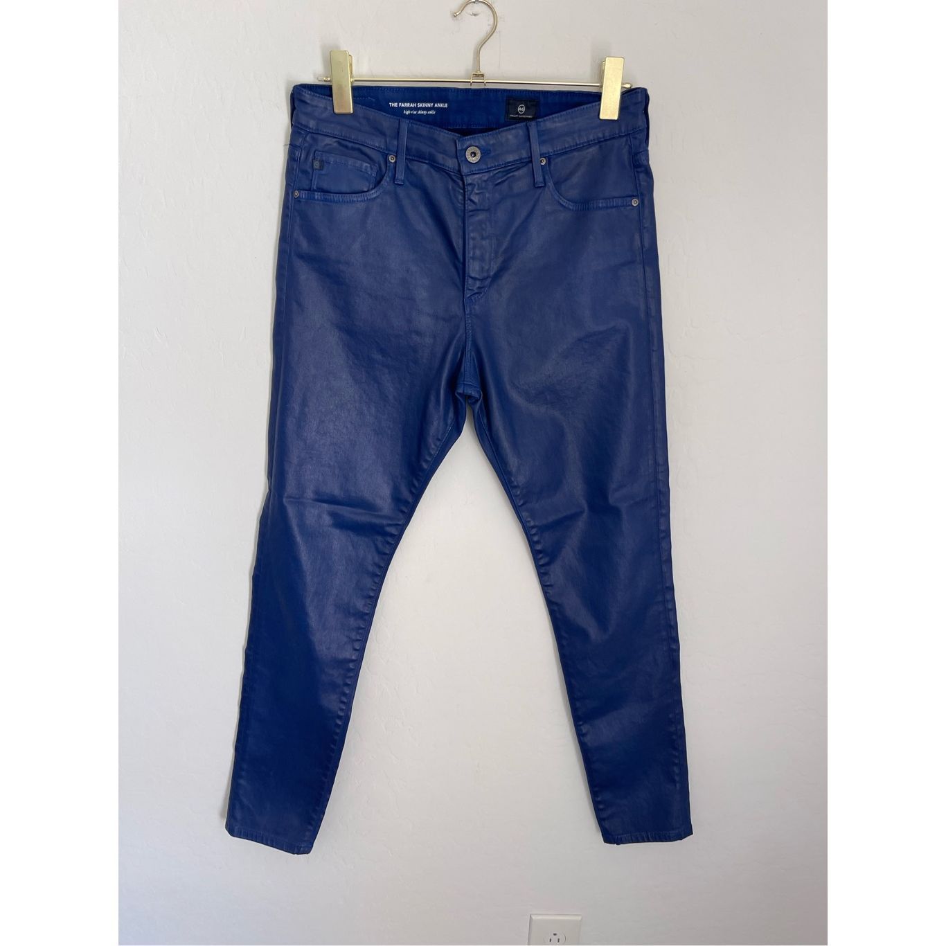 Ag Adriano Goldschmied Womens Farrah Skinny Fit Coated Jeans Size 31